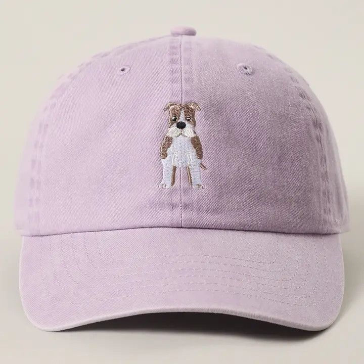 COTTON HAT LILAC ENGLISH BULLDOG
