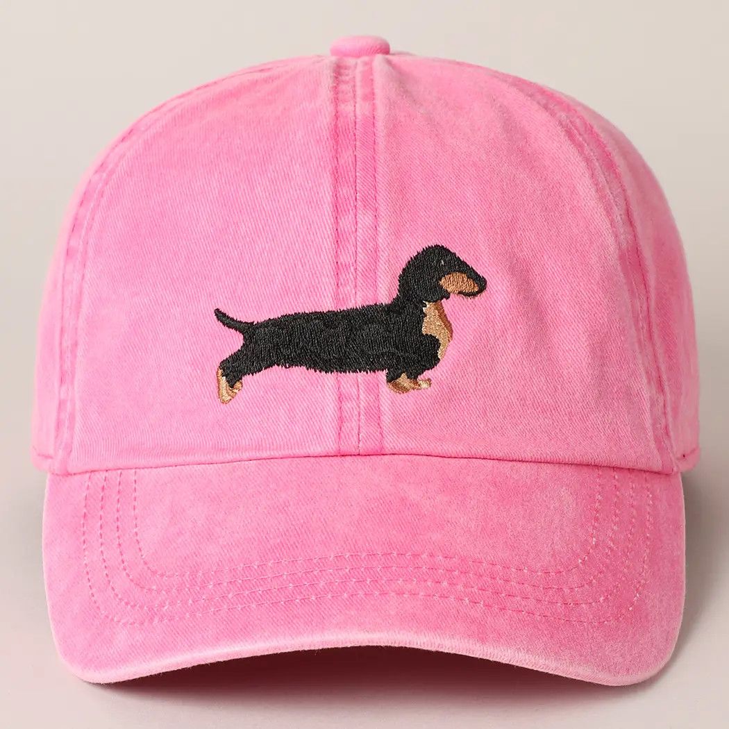 COTTON HAT DACHSHUND HOT PINK