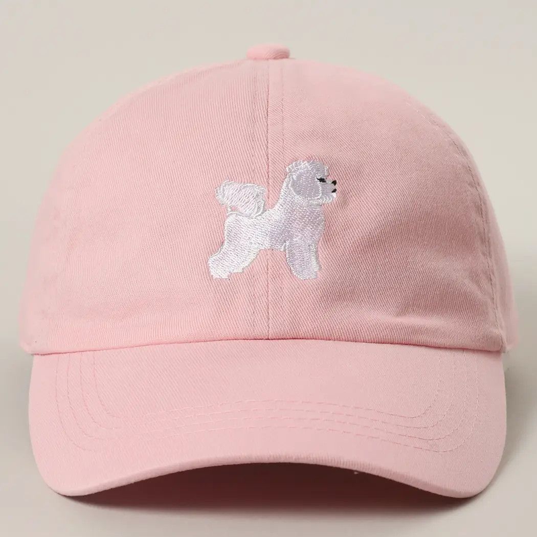 COTTON HAT PINK BICHON FRISE