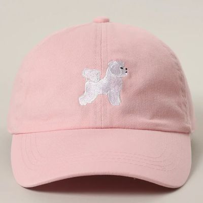 COTTON HAT PINK BICHON FRISE