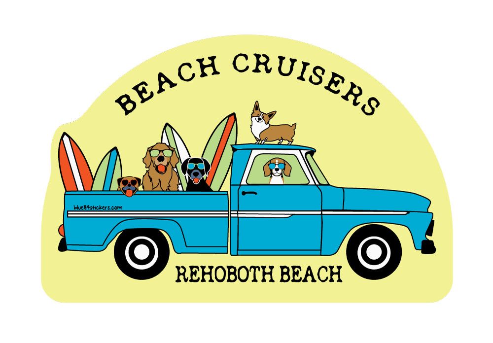 BEACH STICKER SLOW MOVING BEACH CRUISERS