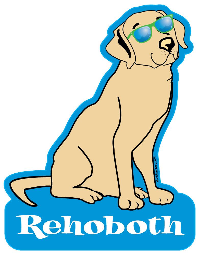 BEACH STICKER HOLLER BACK SUNNIES YELLOW LAB