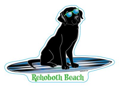 BEACH STICKER SURFING BLACK LAB