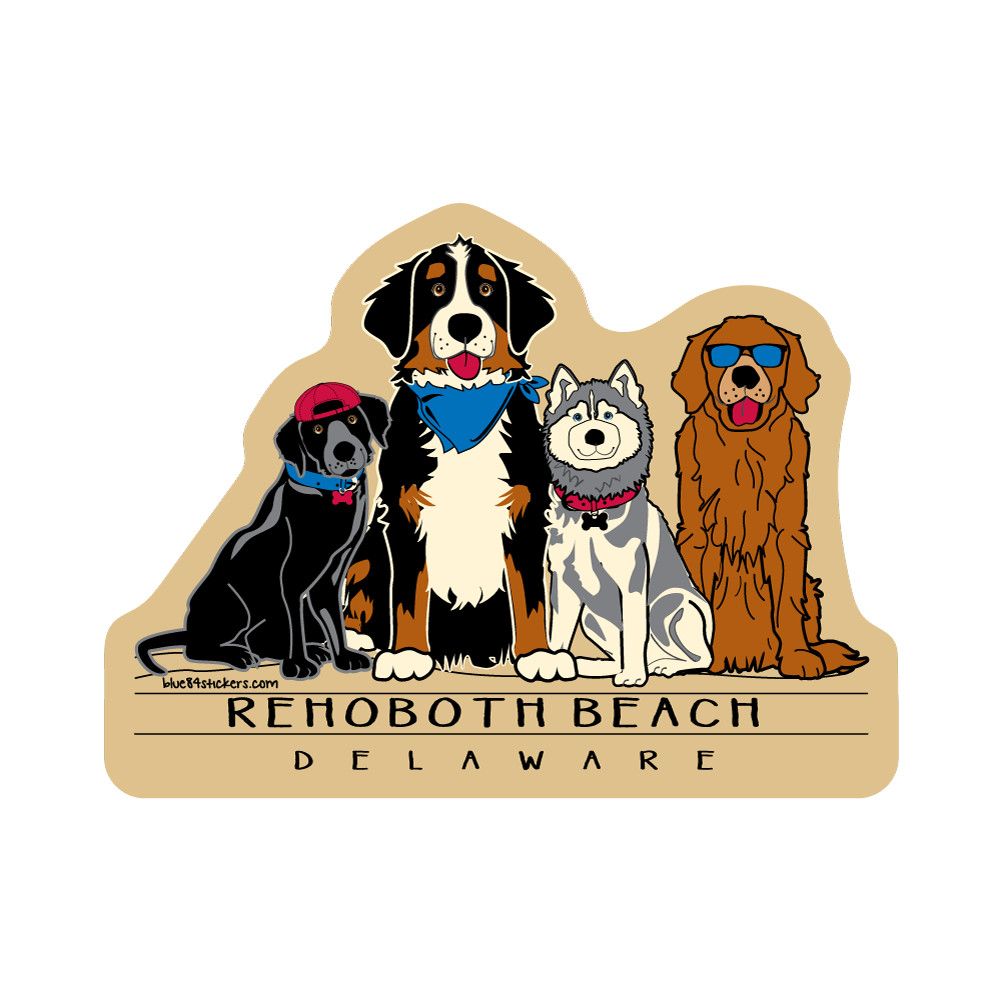 BEACH STICKER FRIENDLINESS DOGS