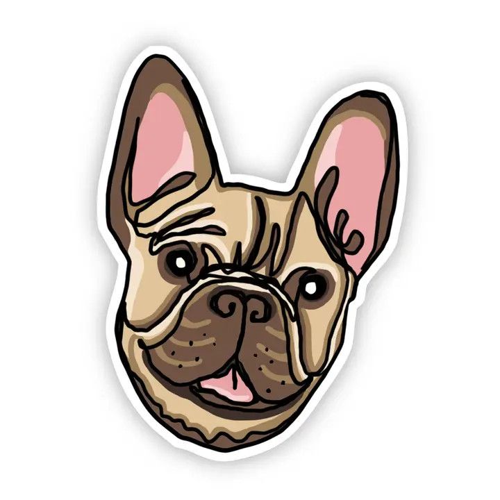 NOVELTY STICKER FRENCH BULLDOG FACE