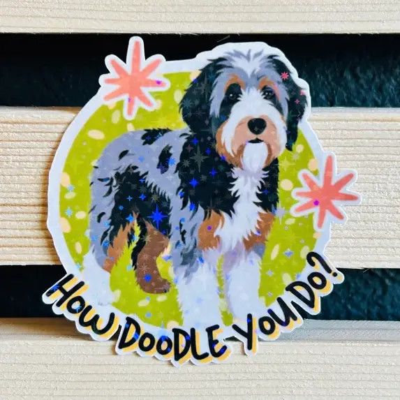 NOVELTY STICKER HOW DOODLE YOU DO GLITTER