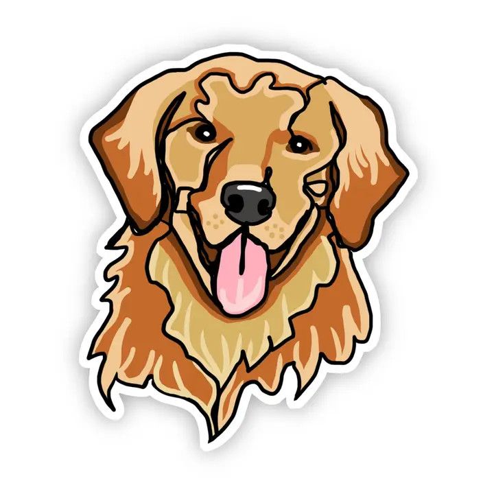 NOVELTY STICKER GOLDEN RETRIEVER FACE