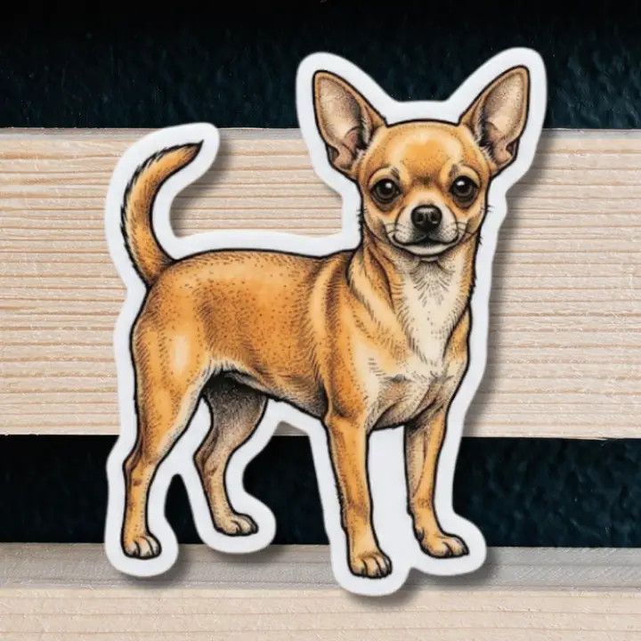 NOVELTY STICKER HAND DRAWN CHIHUAHUA