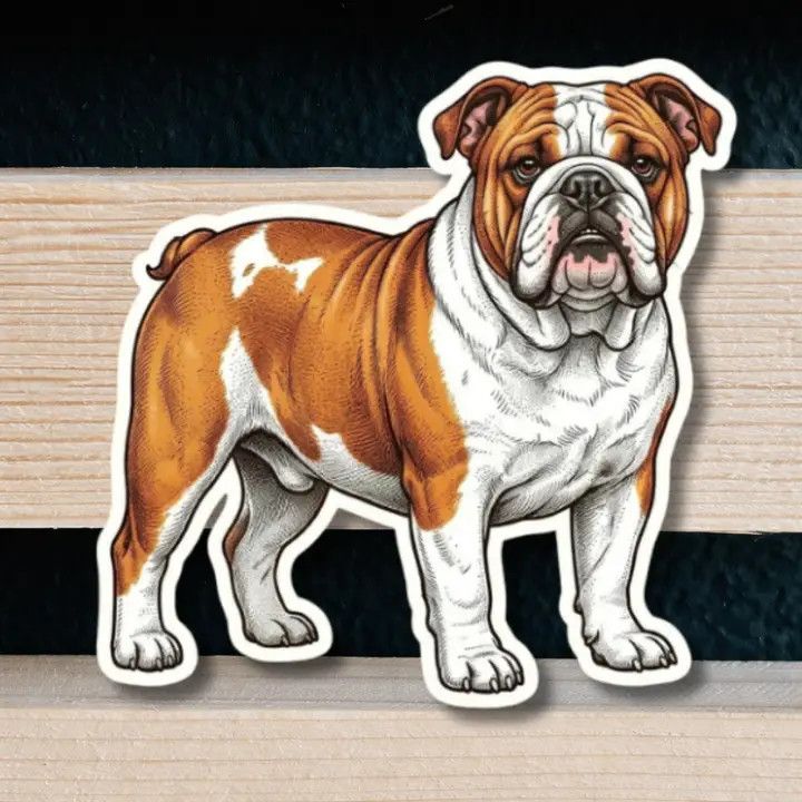 NOVELTY STICKER HAND DRAWN ENGLISH BULLDOG