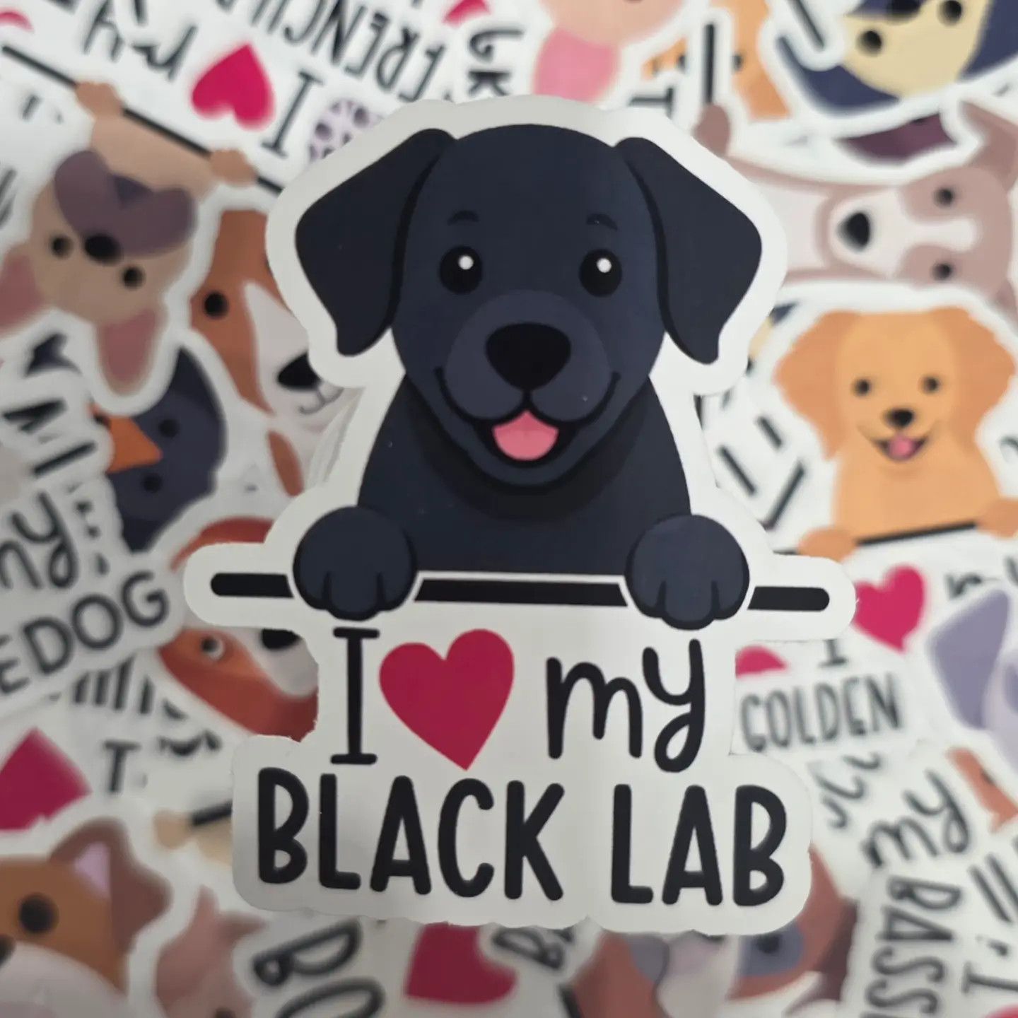 BREED STICKER I LOVE MY BLACK LAB