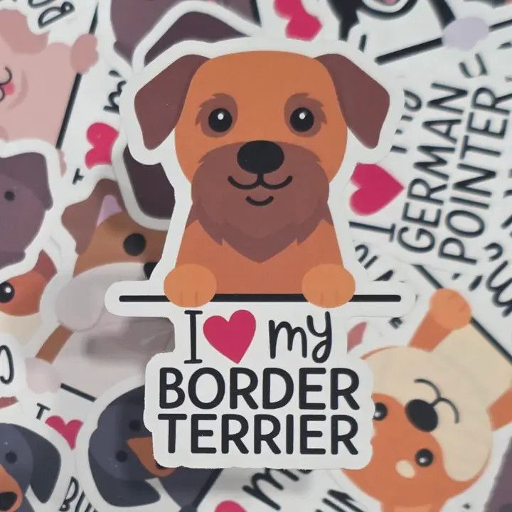 BREED STICKER I LOVE MY BORDER TERRIER