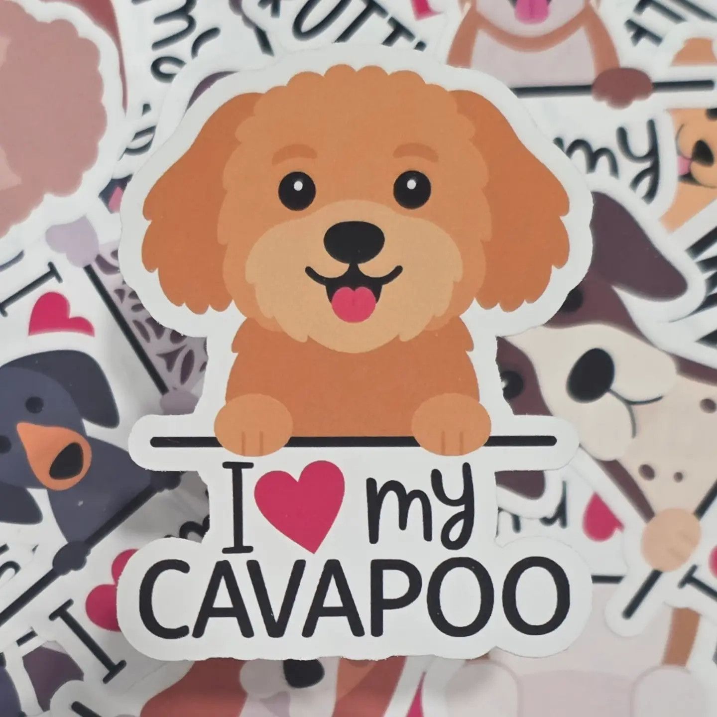 BREED STICKER I LOVE MY CAVAPOO