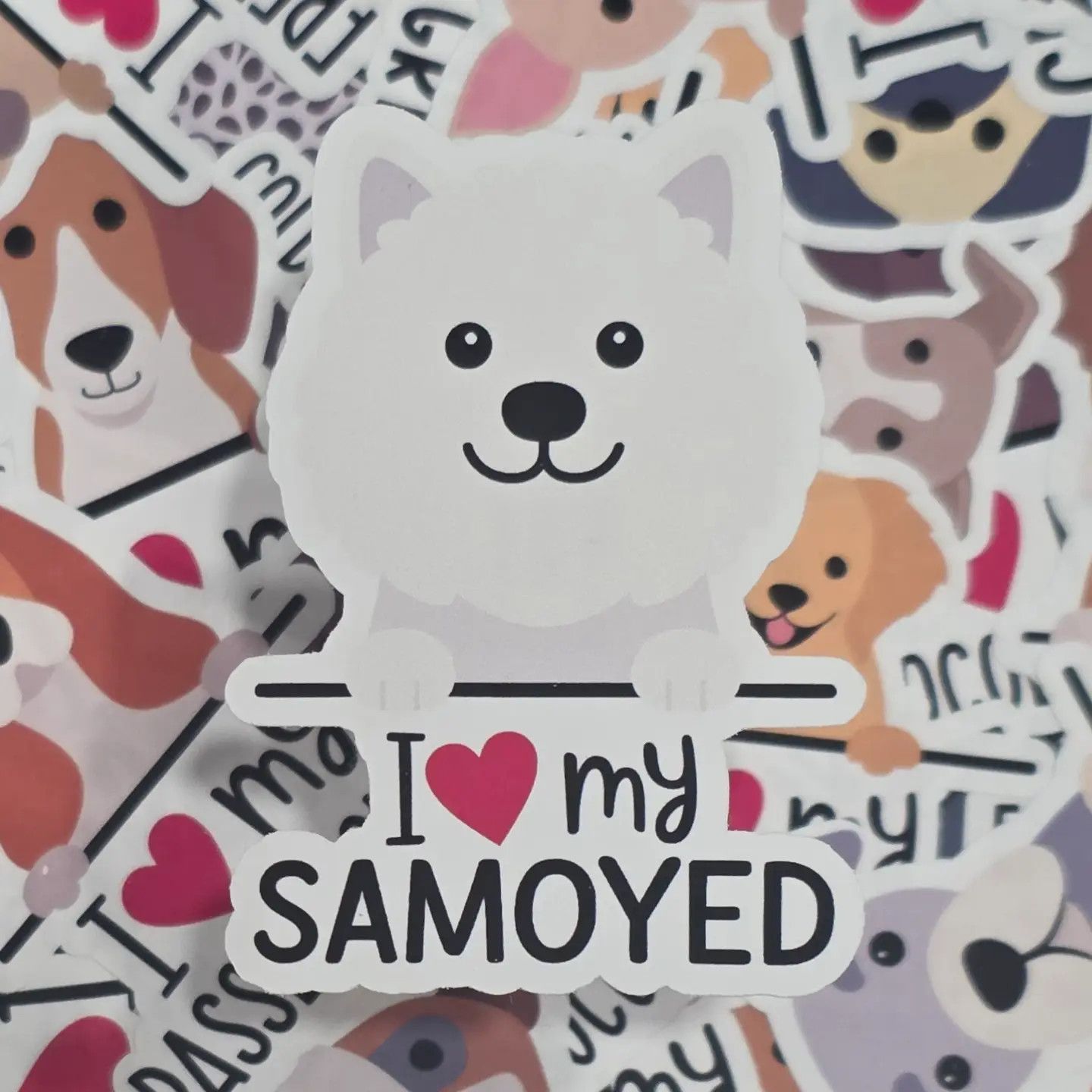 BREED STICKER I LOVE MY SAMOYED