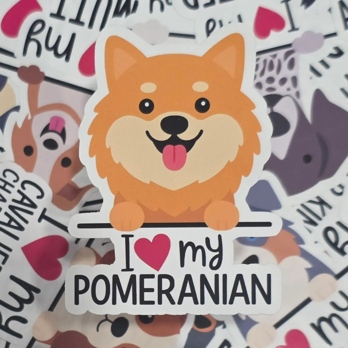 BREED STICKER I LOVE MY POMERANIAN