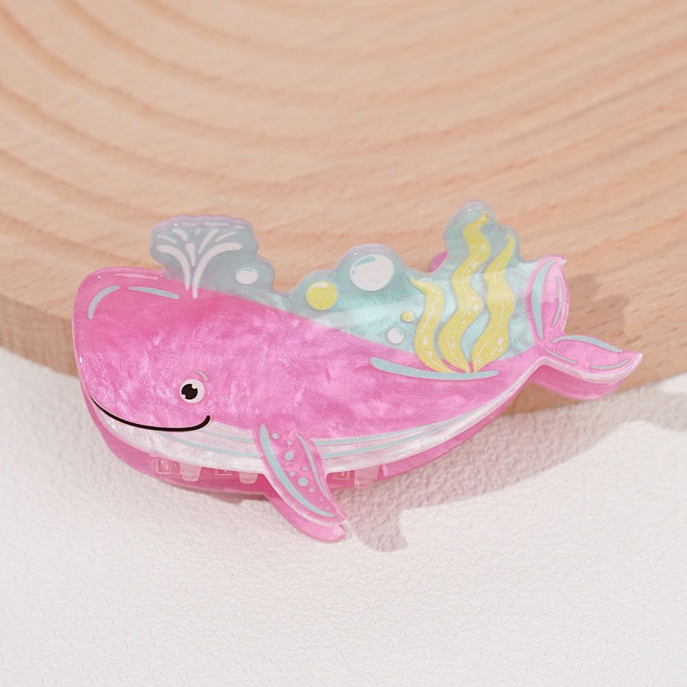 HAIR CLIP PINK WHALE