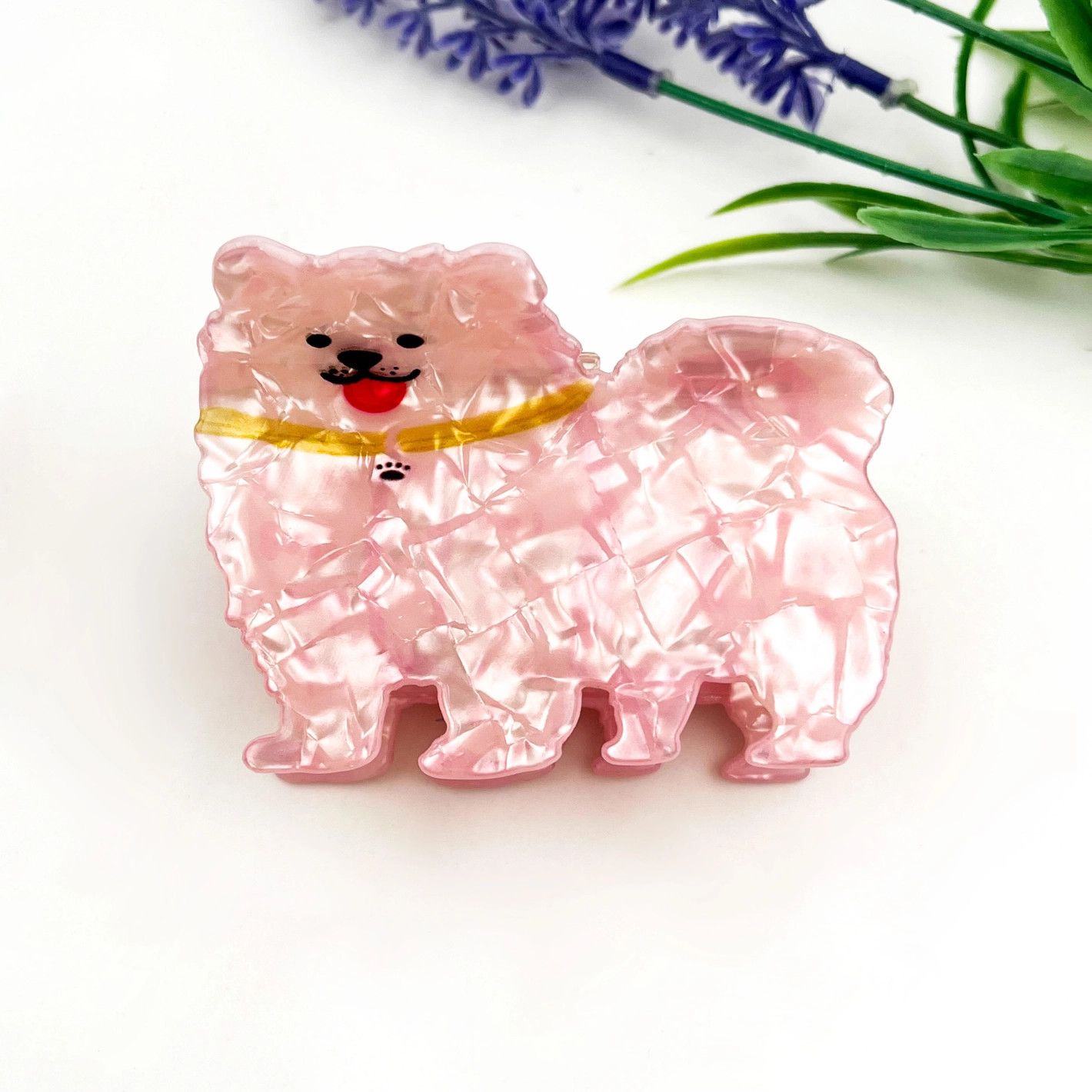 HAIR CLIP PINK POMERANIAN