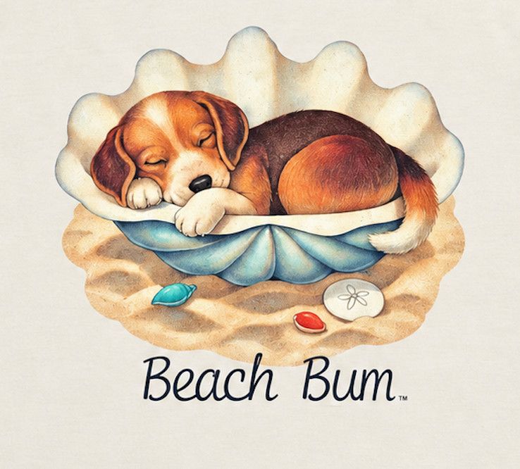 VINTAGE SEASHELL BEAGLE SS TEE, Size: S