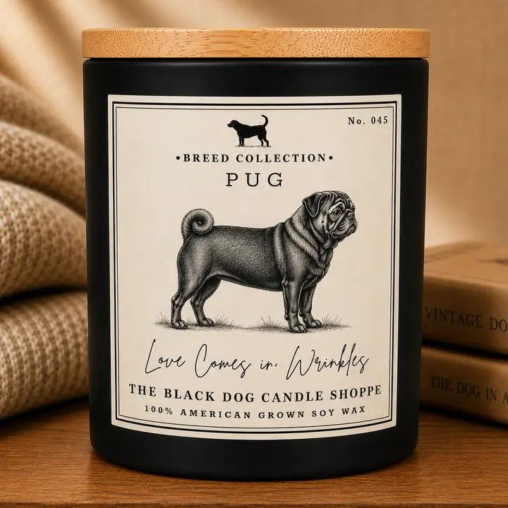 BREED CANDLE PUG - WHITE ORCHID &amp; MUSK