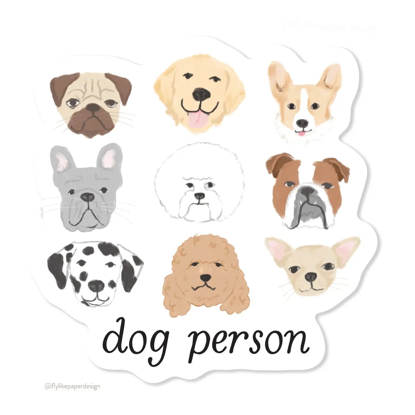 NOVELTY STICKER DOG PERSON FACES