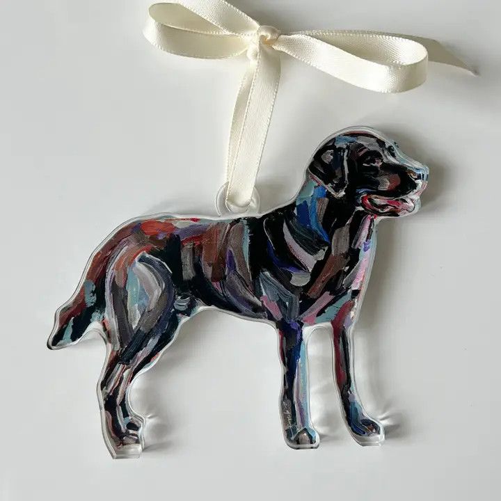 ACRYLIC ORNAMENT CHOCOLATE LAB