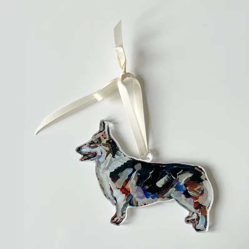 ACRYLIC ORNAMENT CORGI TRICOLOR