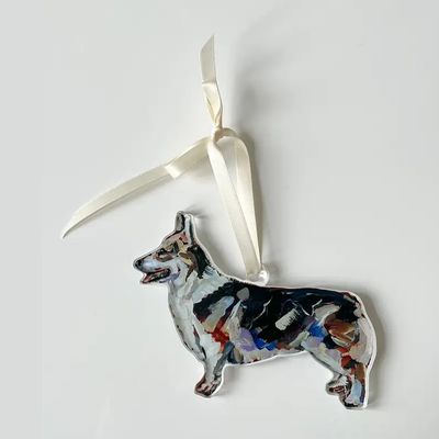 ACRYLIC ORNAMENT CORGI TRICOLOR