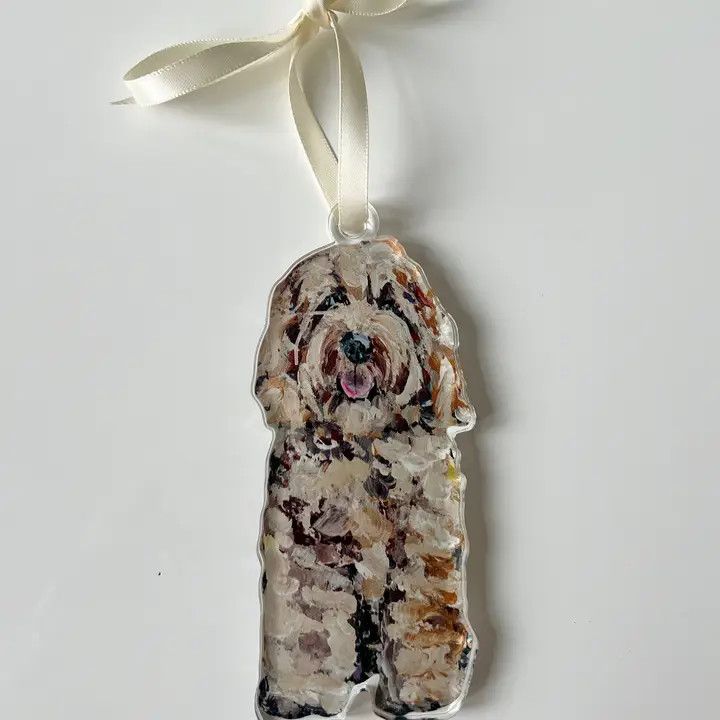ACRYLIC ORNAMENT COCKAPOO BLONDE