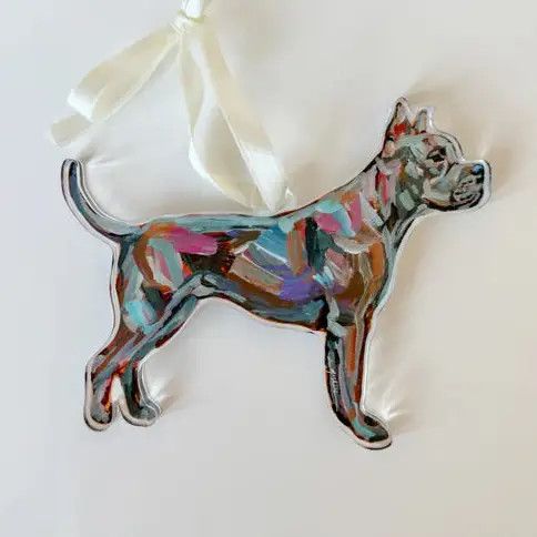 ACRYLIC ORNAMENT PIT BULL
