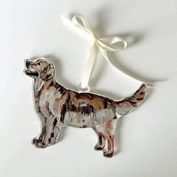ACRYLIC ORNAMENT GOLDEN RETRIEVER DARK