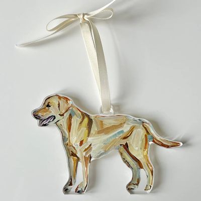 ACRYLIC ORNAMENT YELLOW LAB