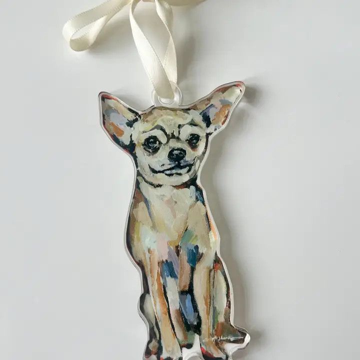ACRYLIC ORNAMENT CHIHUAHUA TAN