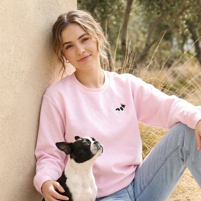 EMBROIDERED FRENCH BULLDOG CREWNECK
