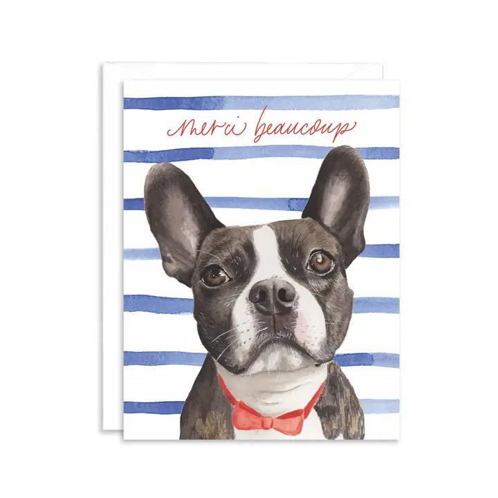 THANK YOU CARD MERCI BEAUCOUP FRENCH BULLDOG
