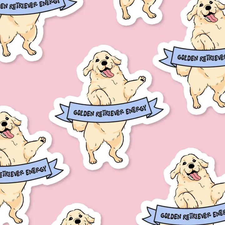 NOVELTY STICKER GOLDEN RETRIEVER ENERGY