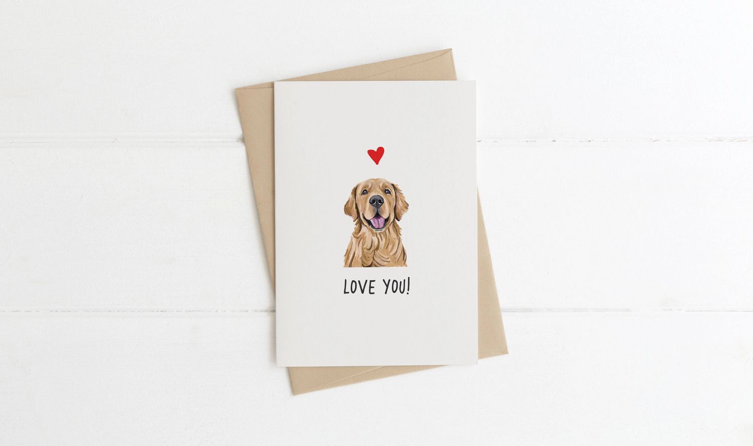 CARD LOVE YOU FROM THE DOG - GOLDEN RETRIEVER