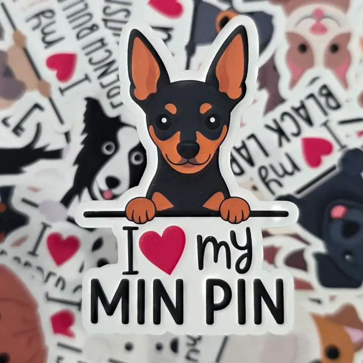 BREED STICKER I LOVE MY MIN PIN