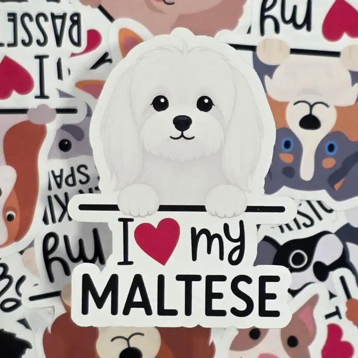 BREED STICKER I LOVE MY MALTESE