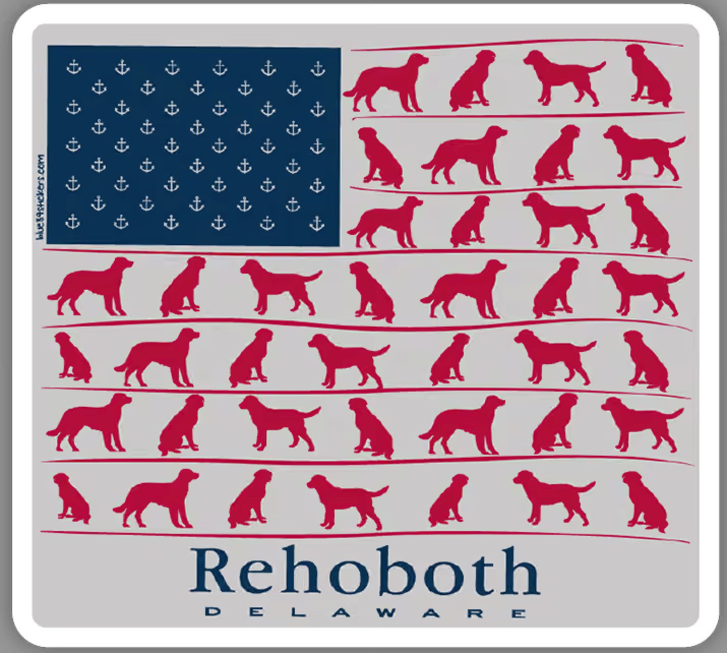 BEACH STICKER SEAFARER FLAG DOGS