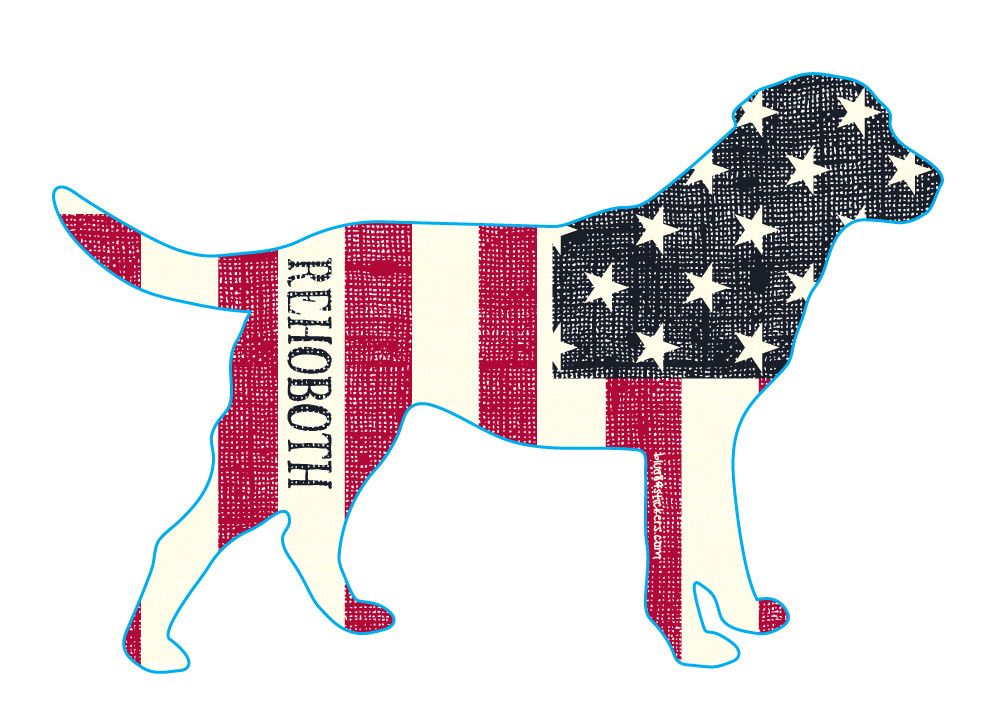 BEACH STICKER DOG BLESS AMERICA