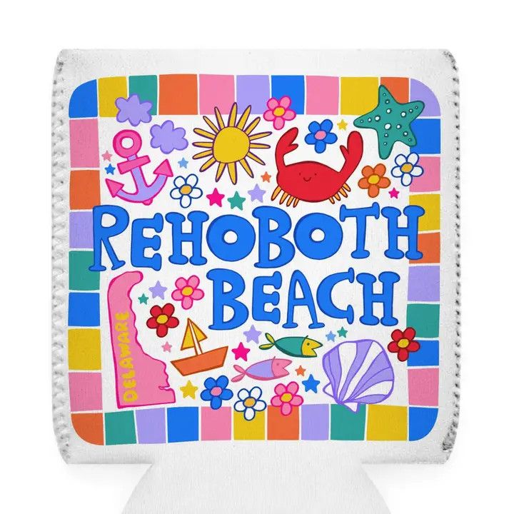 COOZIE STANDARD REHOBOTH BEACH SCRIBBLES