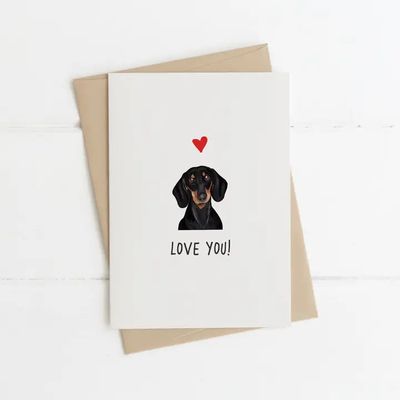 CARD LOVE YOU FROM THE DOG - DACHSHUND BLACK