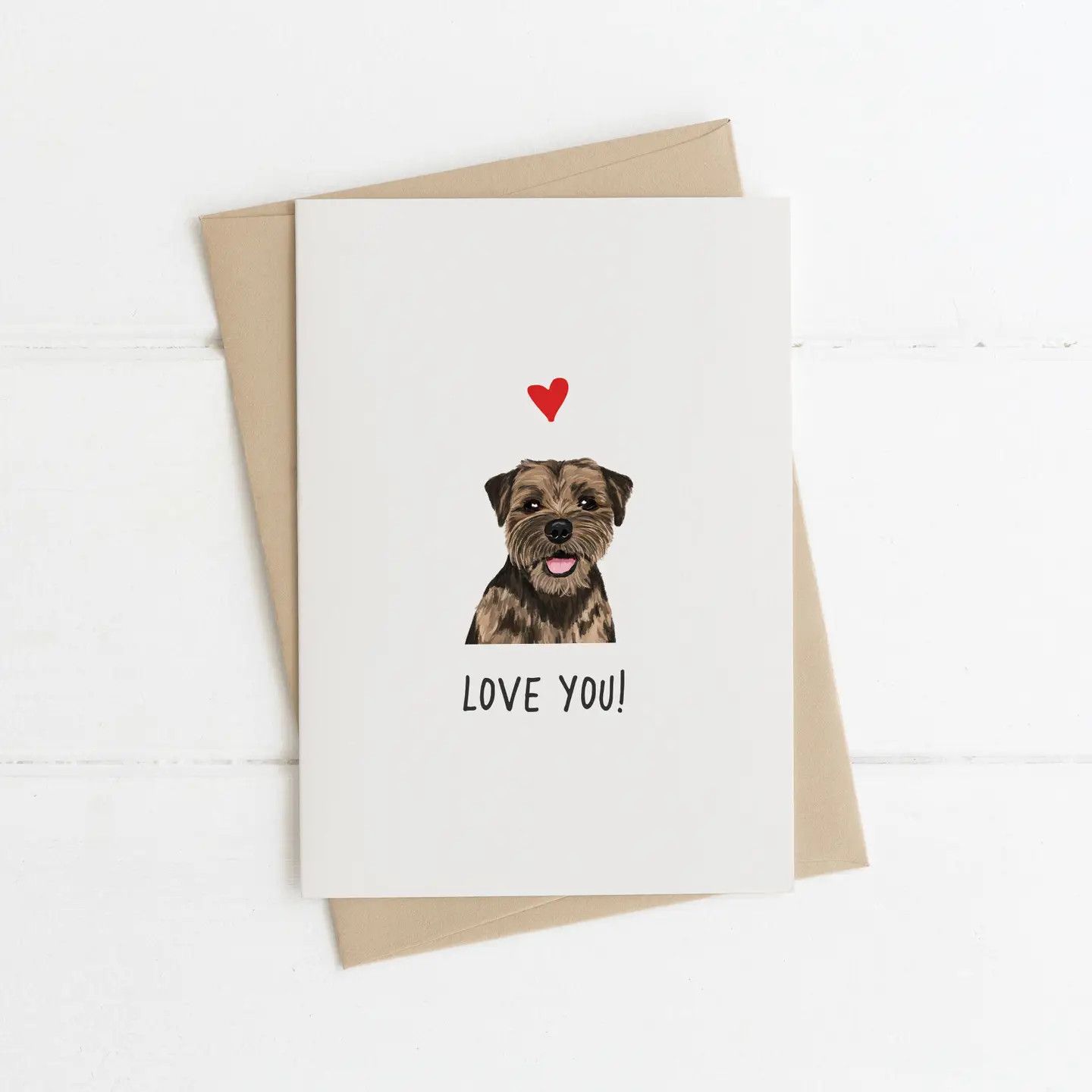 CARD LOVE YOU FROM THE DOG - BORDER TERRIER