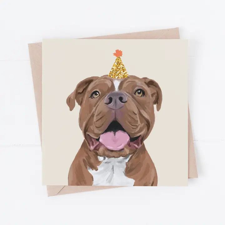 BIRTHDAY CARD PARTY PIT BULL
