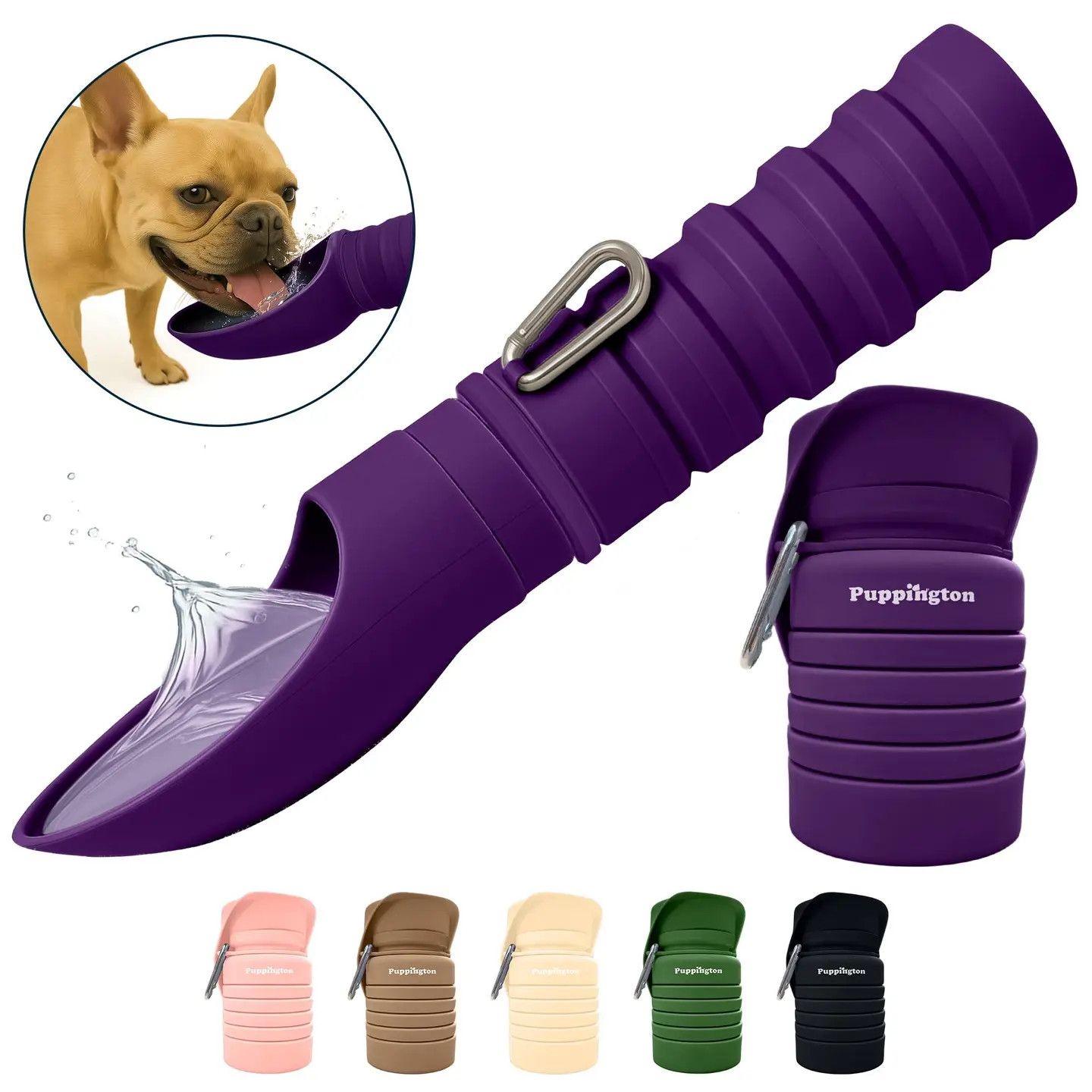 WATER BOTTLE COLLAPSIBLE FLIP AND SERVE PLUM