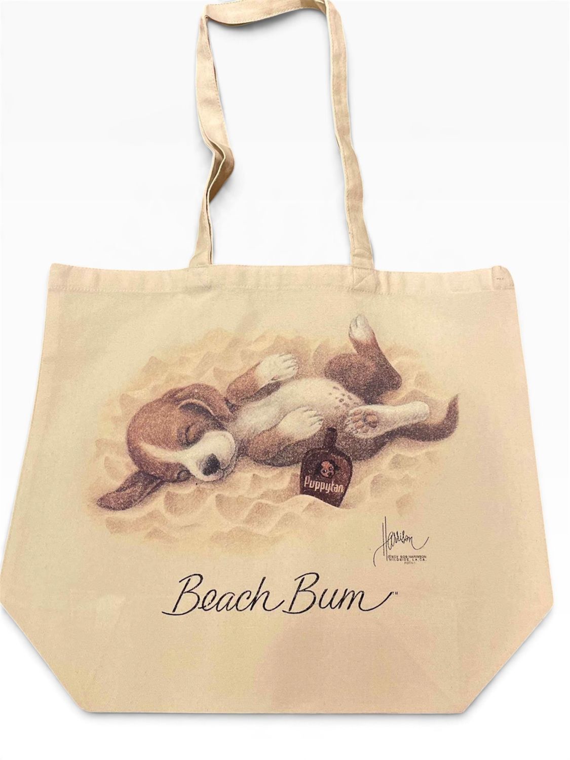 TOTE BAG CANVAS PUPPY TAN