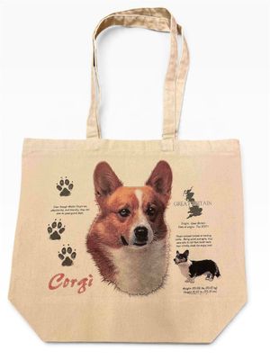 TOTE BAG CANVAS CORGI