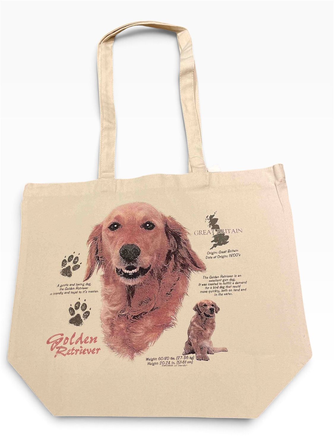 TOTE BAG CANVAS GOLDEN RETRIEVER