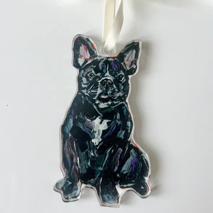 ACRYLIC ORNAMENT FRENCH BULLDOG BLACK