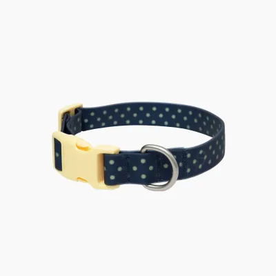 SPRINGLAND COLLAR NAVY/BUTTER POLKA DOTS