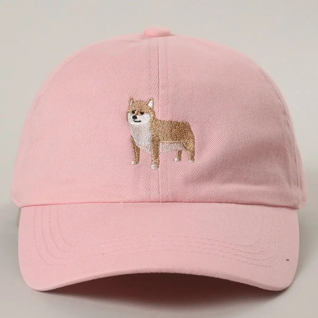 COTTON HAT PINK SHIBA INU